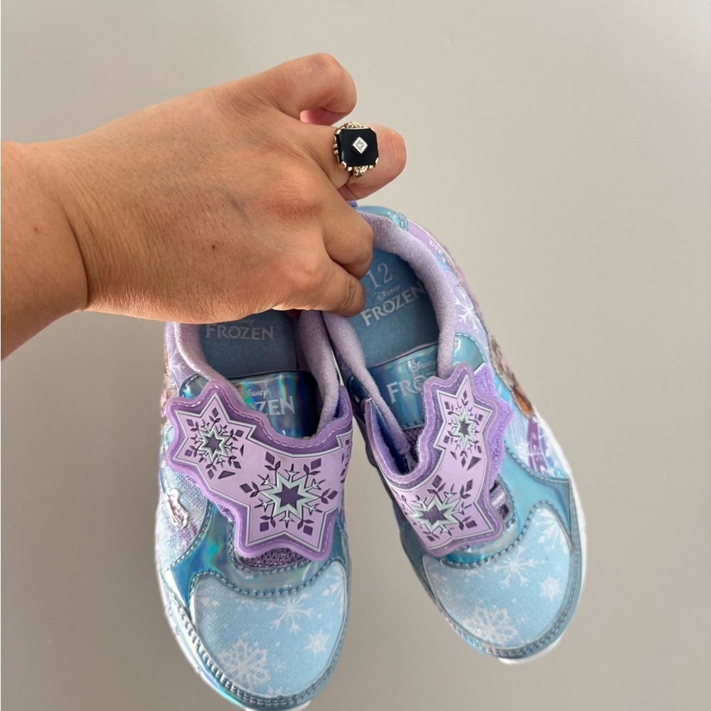Disney Frozen Light Up Sneakers Toddler Girls S 12 Elsa Anna LED Shoes - Picture 3 of 9